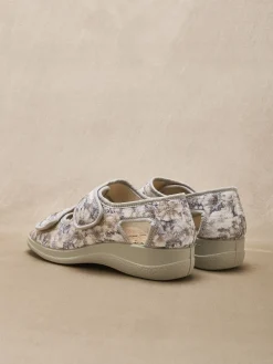 Femme Pédiconfort Sandales à scratchs ouverture totale