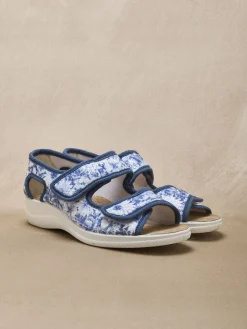 Femme Pédiconfort Sandales à scratchs ouverture totale