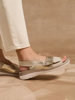 Femme Pédiconfort Sandales à scratchs tout ultra larges