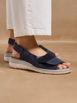 Femme Pédiconfort Sandales à scratchs tout ultra larges