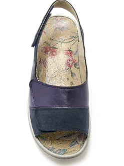 Femme Pédiconfort Sandales à scratchs tout ultra larges