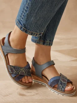 Femme Pédiconfort Sandales compensées double scratch