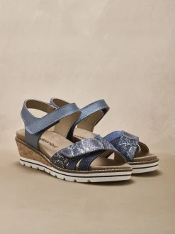 Femme Pédiconfort Sandales compensées double scratch