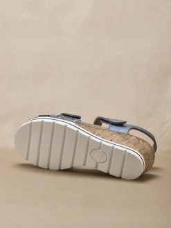 Femme Pédiconfort Sandales compensées double scratch