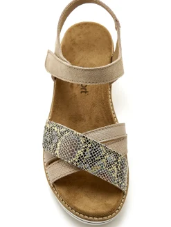 Femme Pédiconfort Sandales compensées double scratch