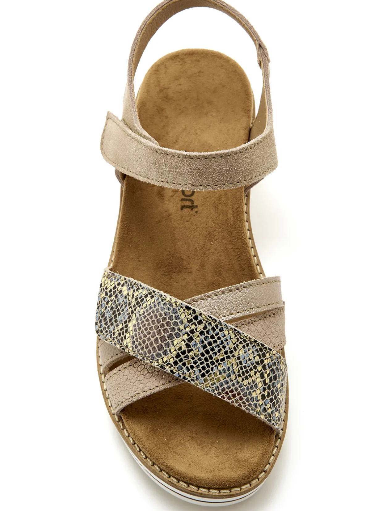 Femme Pédiconfort Sandales compensées double scratch