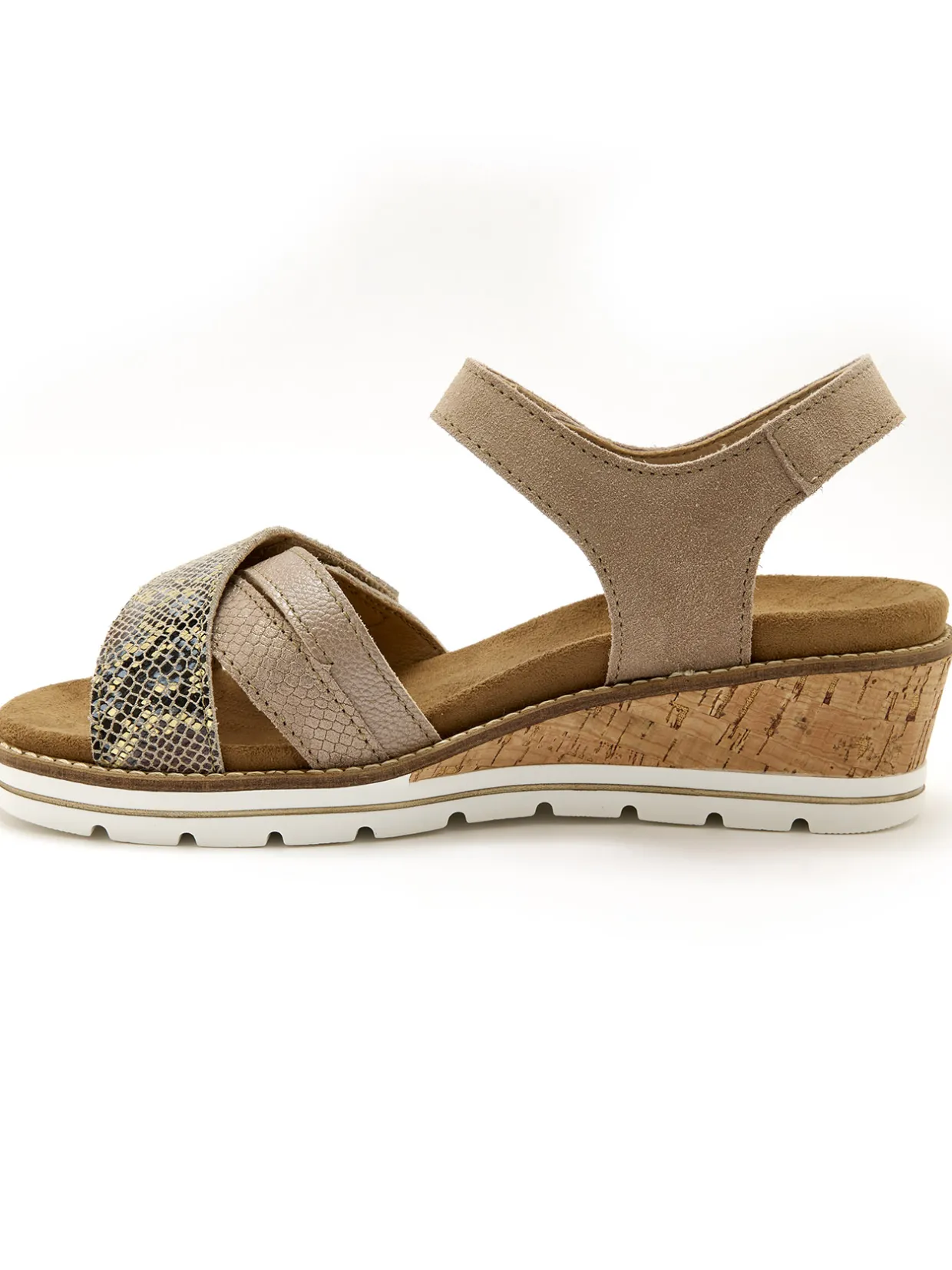 Femme Pédiconfort Sandales compensées double scratch