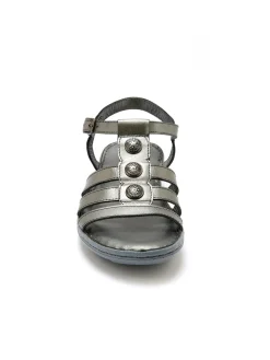 Femme Pédiconfort Sandales cuir à cabochon métal