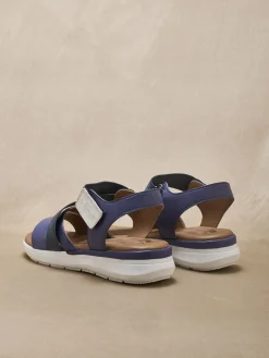 Femme Pédiconfort Sandales cuir à scratch et élastiques