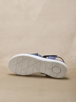 Femme Pédiconfort Sandales cuir à scratch et élastiques