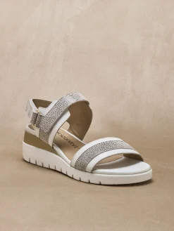 Femme Pédiconfort Sandales cuir à scratchs