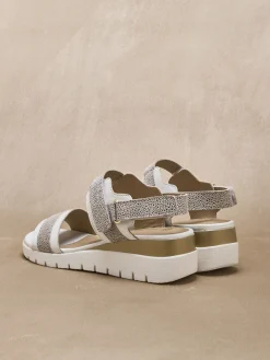 Femme Pédiconfort Sandales cuir à scratchs