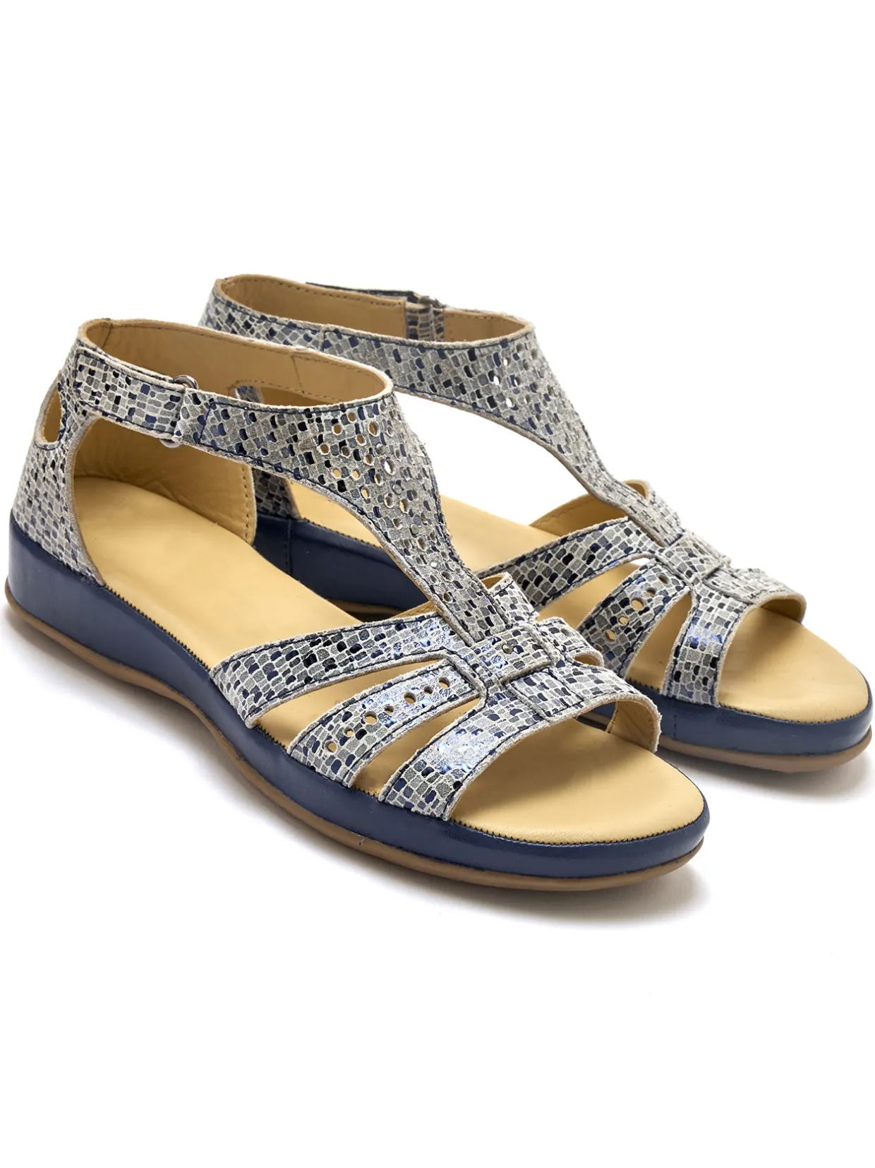 Femme Pédiconfort Sandales cuir ajouré