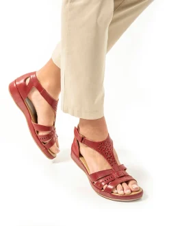 Femme Pédiconfort Sandales cuir ajouré