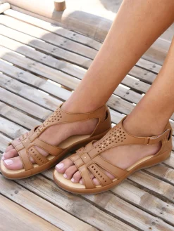 Femme Pédiconfort Sandales cuir ajouré