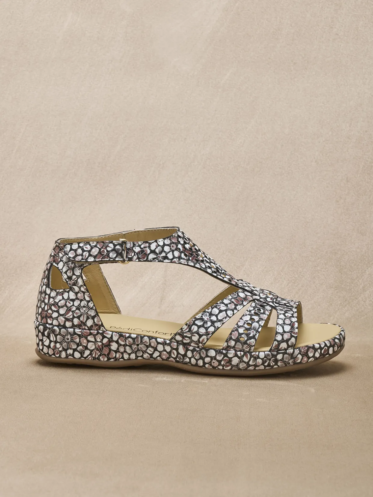 Femme Pédiconfort Sandales cuir ajouré