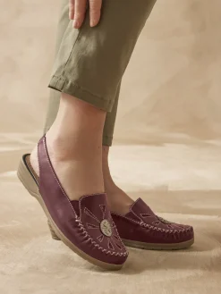 Femme Pédiconfort Sandales cuir ajouré élastiquées