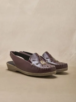 Femme Pédiconfort Sandales cuir ajouré élastiquées