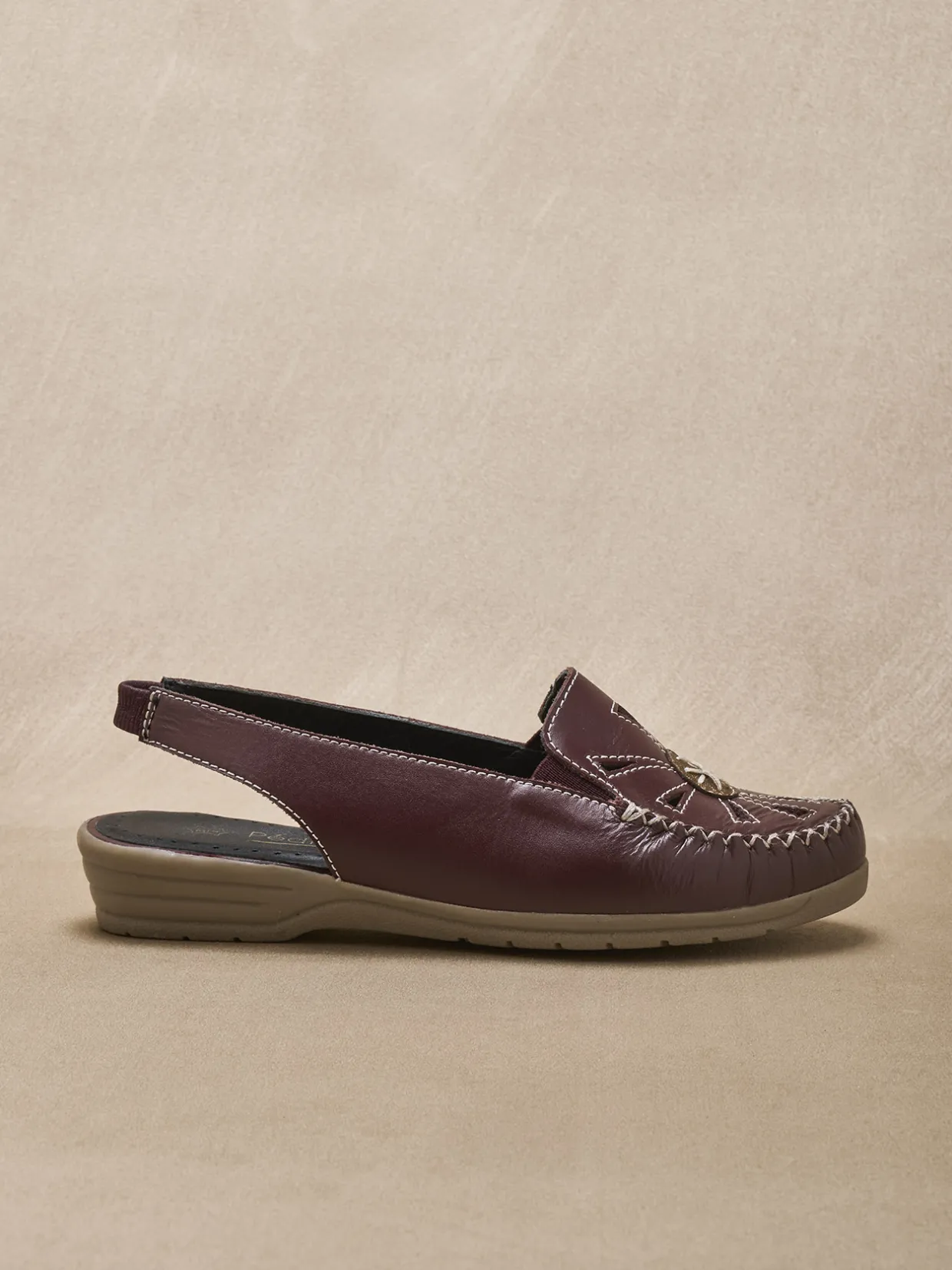 Femme Pédiconfort Sandales cuir ajouré élastiquées