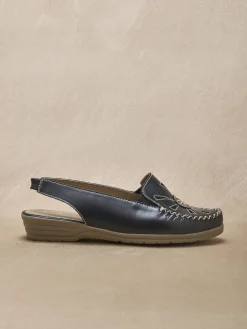 Femme Pédiconfort Sandales cuir ajouré élastiquées