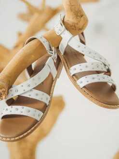 Femme Pédiconfort Sandales cuir détails cloutés