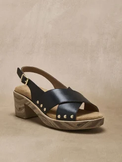 Femme Pédiconfort Sandales cuir détails clous