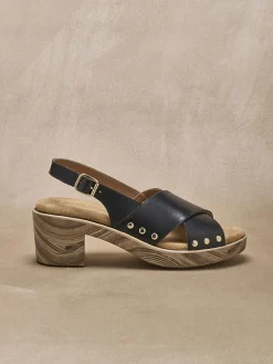 Femme Pédiconfort Sandales cuir détails clous