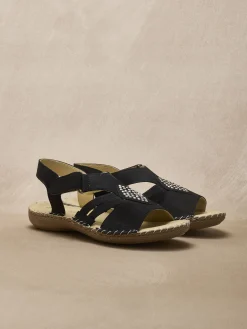 Femme Pédiconfort Sandales cuir élastiquées