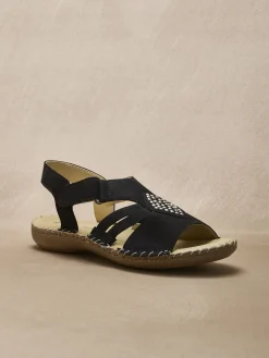 Femme Pédiconfort Sandales cuir élastiquées