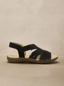 Femme Pédiconfort Sandales cuir élastiquées