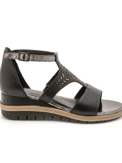 Femme Pédiconfort Sandales cuir motifs ajourés