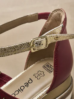 Femme Pédiconfort Sandales cuir motifs ajourés