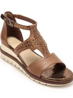 Femme Pédiconfort Sandales cuir motifs ajourés