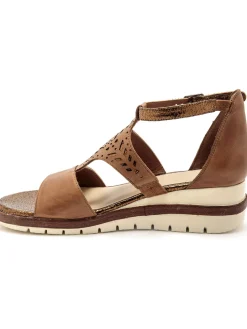 Femme Pédiconfort Sandales cuir motifs ajourés