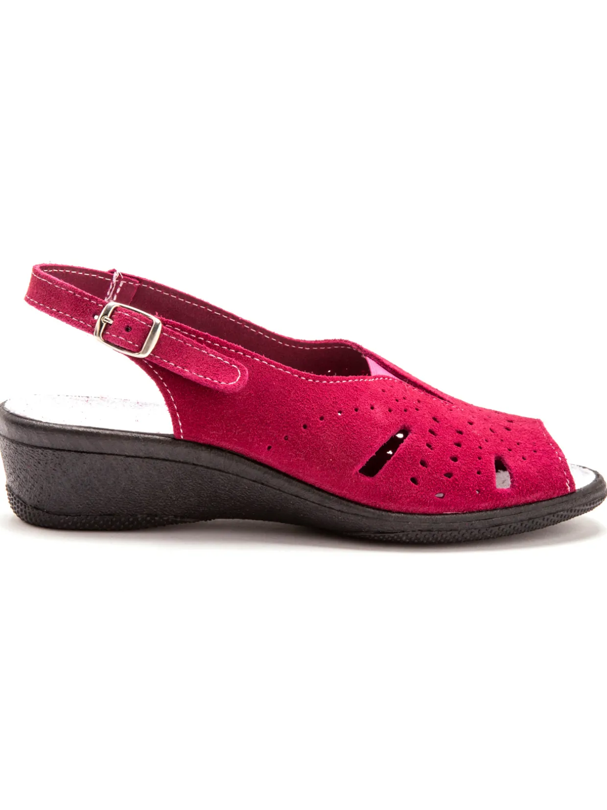 Femme Pédiconfort Sandales cuir velours grande largeur