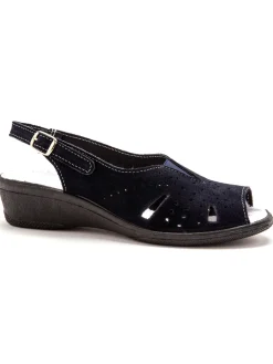 Femme Pédiconfort Sandales cuir velours grande largeur