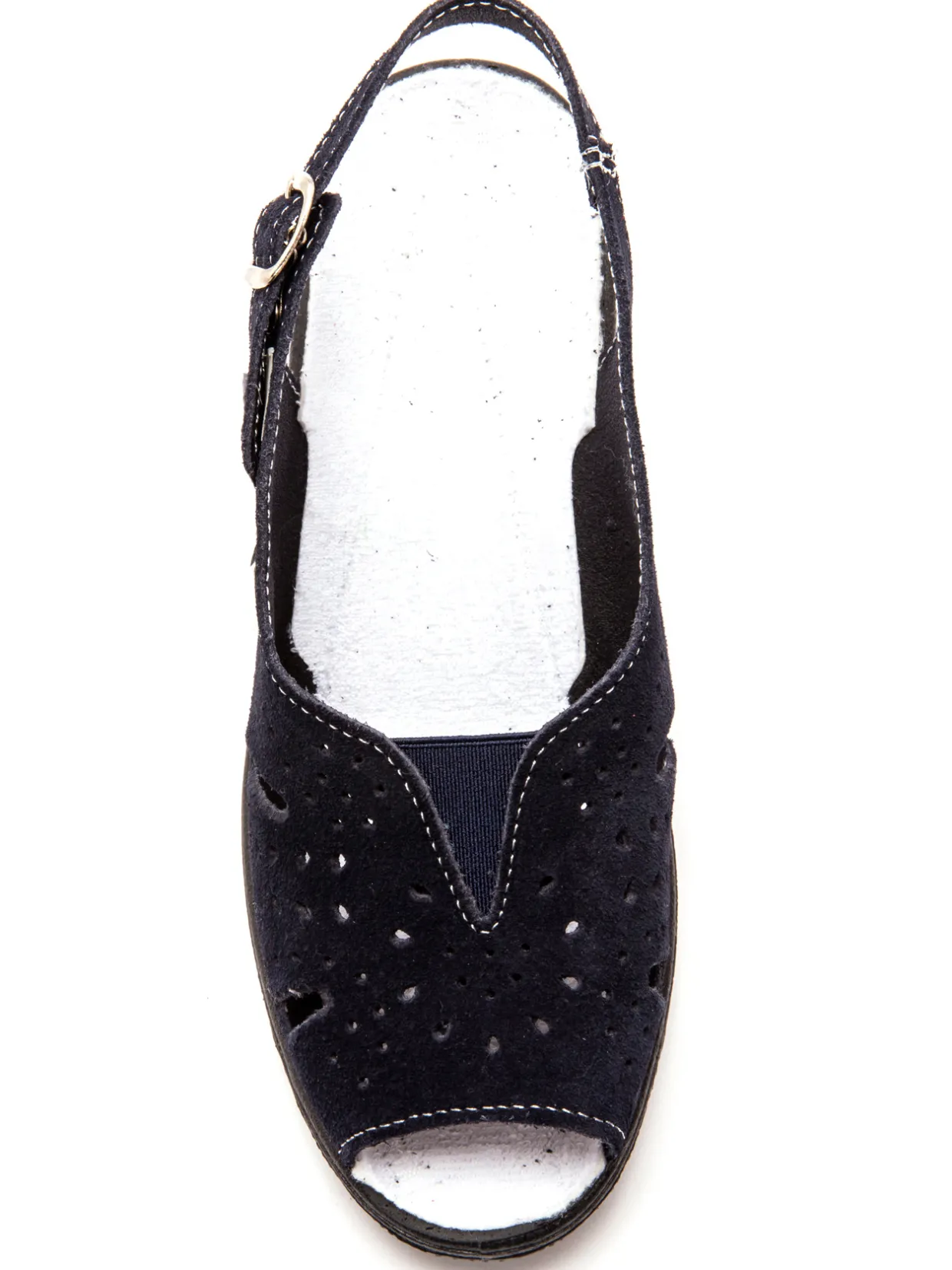 Femme Pédiconfort Sandales cuir velours grande largeur