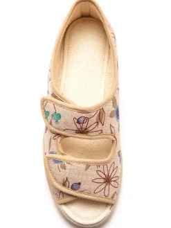 Femme Pédiconfort Sandales en toile à ouverture totale