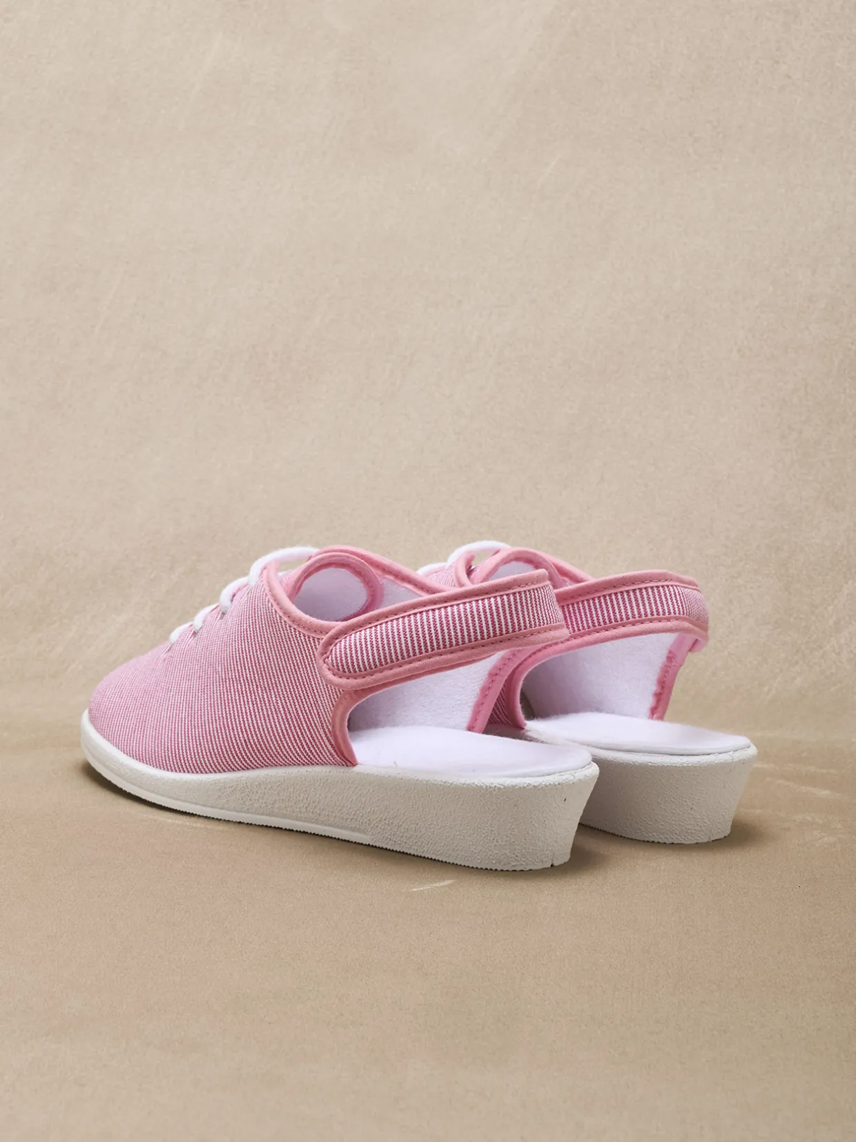 Femme Pédiconfort Sandales en toile ouverture totale