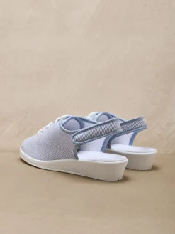 Femme Pédiconfort Sandales en toile ouverture totale