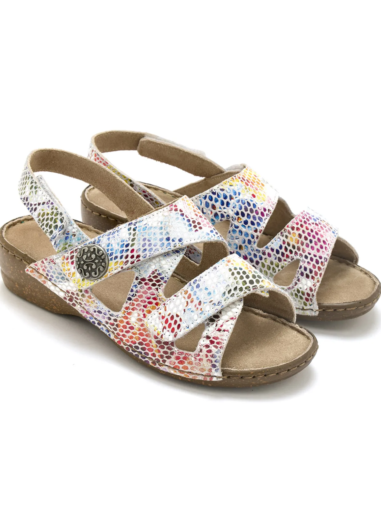 Femme Pédiconfort Sandales extra larges ouverture totale