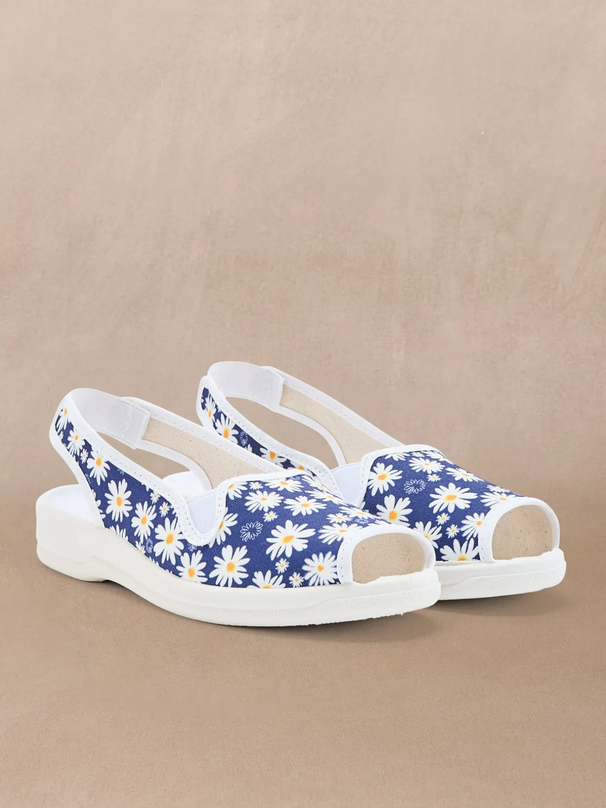 Femme Pédiconfort Sandales élastiquées intérieur éponge