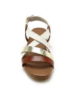 Femme Pédiconfort Sandales plates en cuir