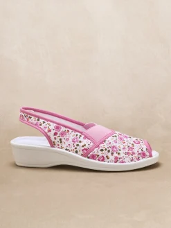 Femme Pédiconfort Sandales textile élastiques croisés en V