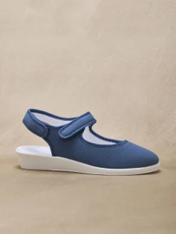 Femme Pédiconfort Sandales textile ouverture totale