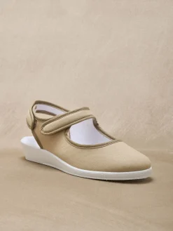 Femme Pédiconfort Sandales textile ouverture totale