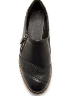 Femme Pédiconfort Sans-gêne cuir zippés et élastiqués