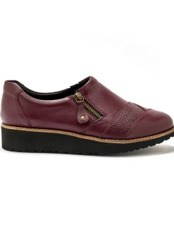 Femme Pédiconfort Sans-gêne cuir zippés et élastiqués