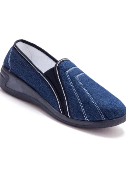 Femme Pédiconfort Sans-gêne en toile élastiquées côtés