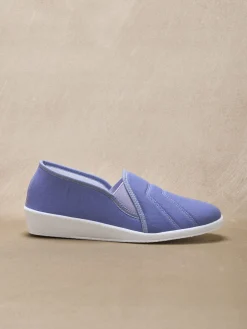 Femme Pédiconfort Sans-gêne en toile élastiquées côtés